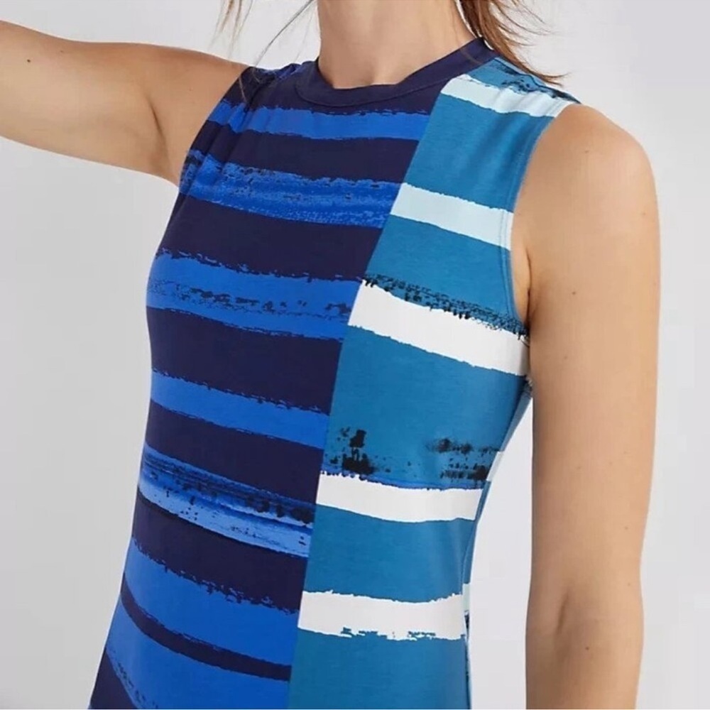 Corey Lynn Calter Midi Dress Anthropologie Pullover Women’s Size Sm blue motif